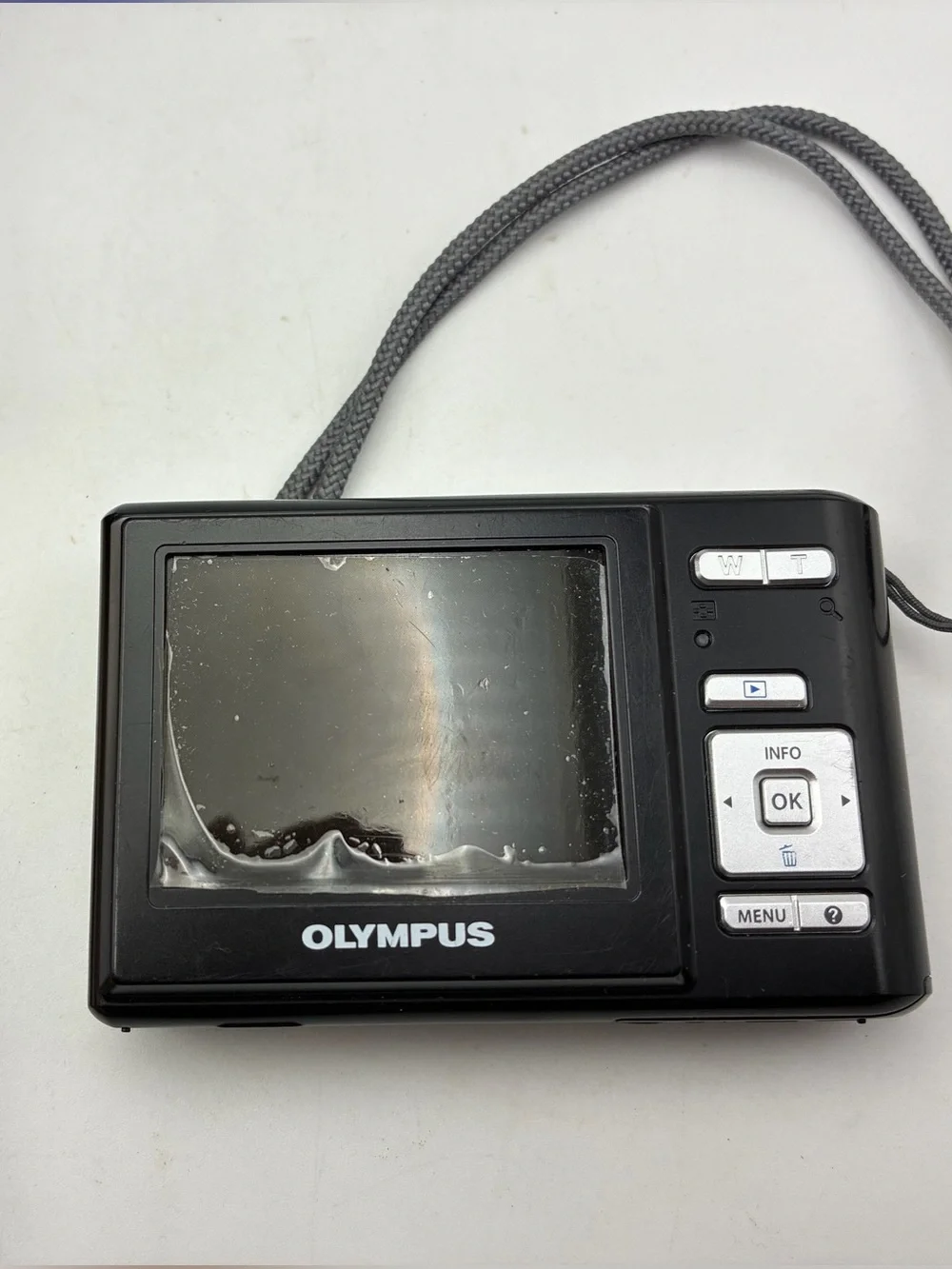 Olympus T-100 12MP Digital Camera Black Box Accessories UNTESTED No Charger